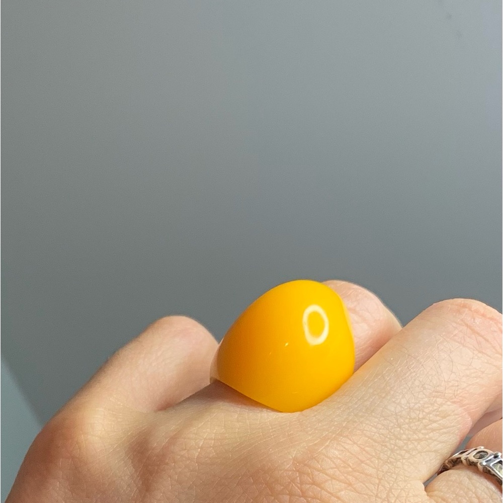 NEW Vintage cocktail ring Acrylic Ingot ring (Yellow)